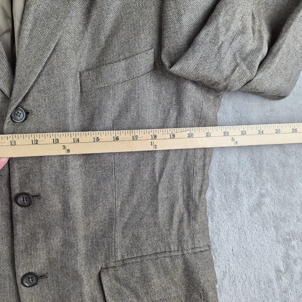 Oscar De la Renta Blazer Jacket 42 S Brown Silk Linen Wool 3 Buttons Sport Coat